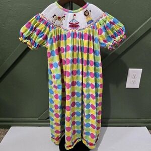 Ginger Hares Vintage Dress Girl 4T Circus Polka Dots